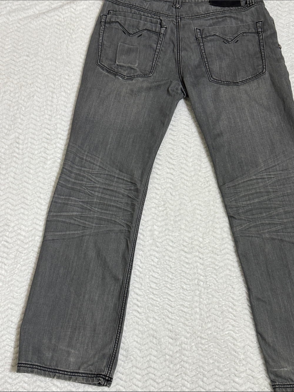 Do Denim Gray Y2K Skater Rocker Jeans Size 36/33 - Picture 12 of 14